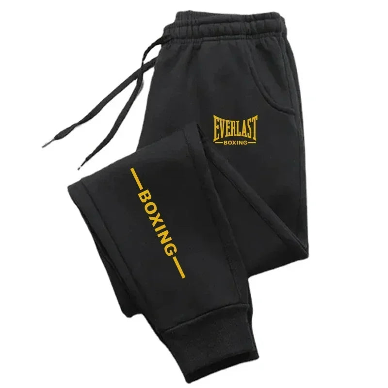 2025 Autumn Winter EVERLAST Printed Running Pants Men Women Outdoor Sports Fitness Pants Jogging Fleece Casual Sports Pants