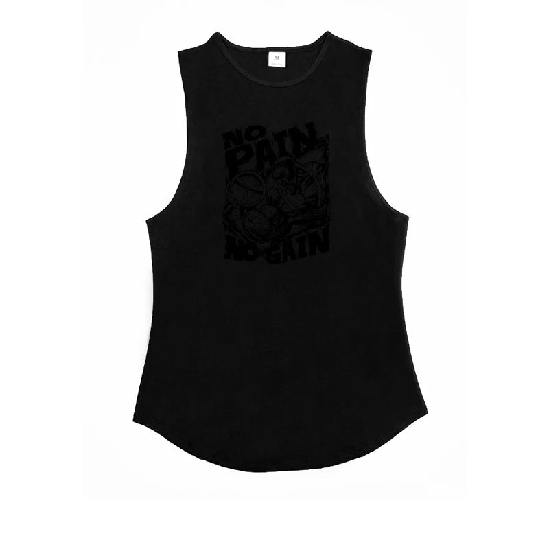 NO PAIN NO GAIN Printed Sport Tank
