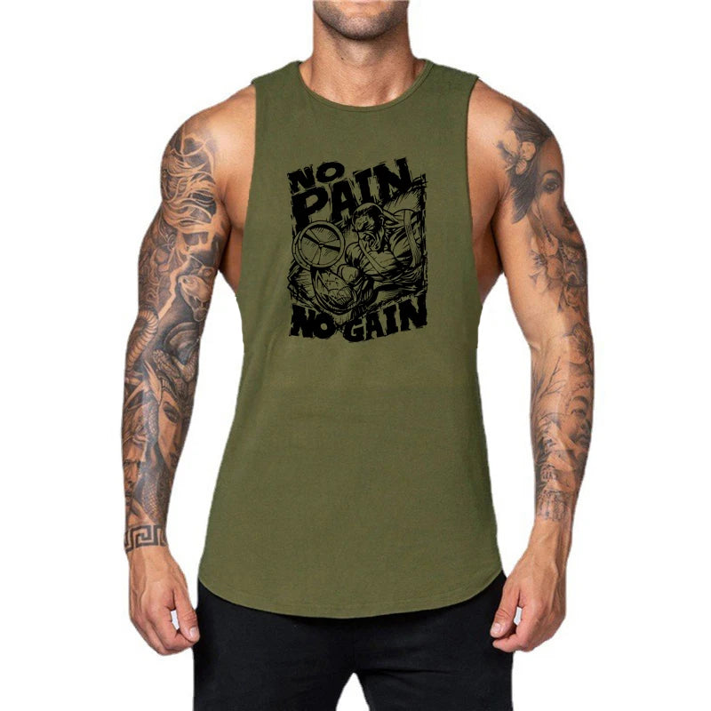 NO PAIN NO GAIN Printed Sport Tank