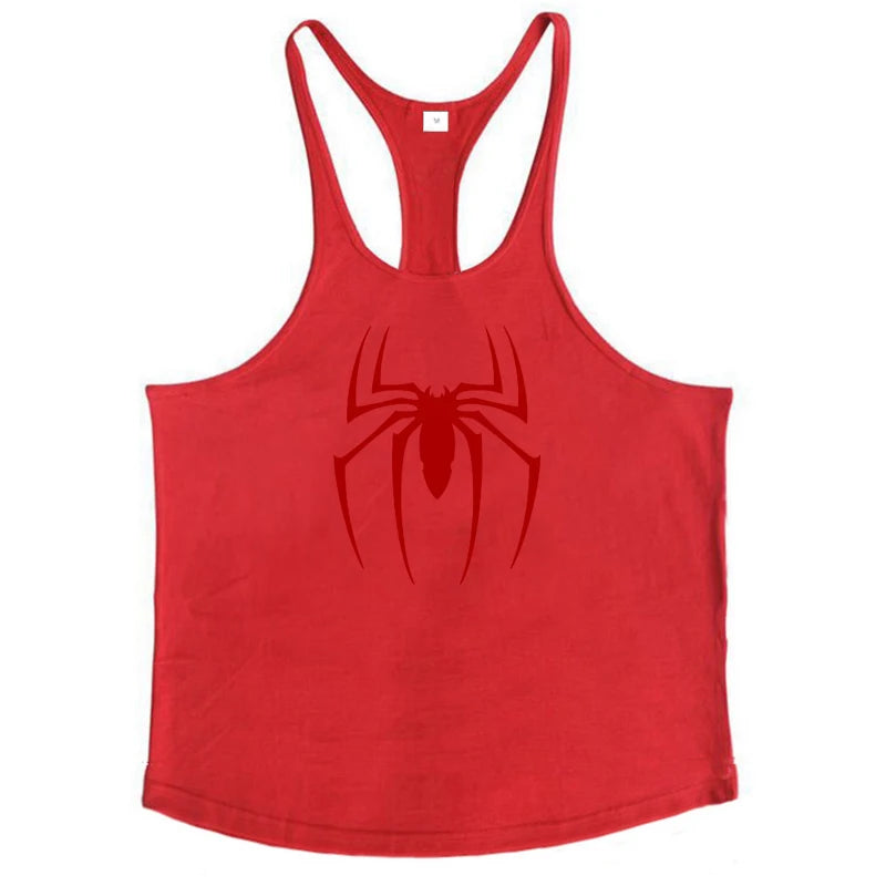 Red Spider Printed Sleeveless Y-back Tank