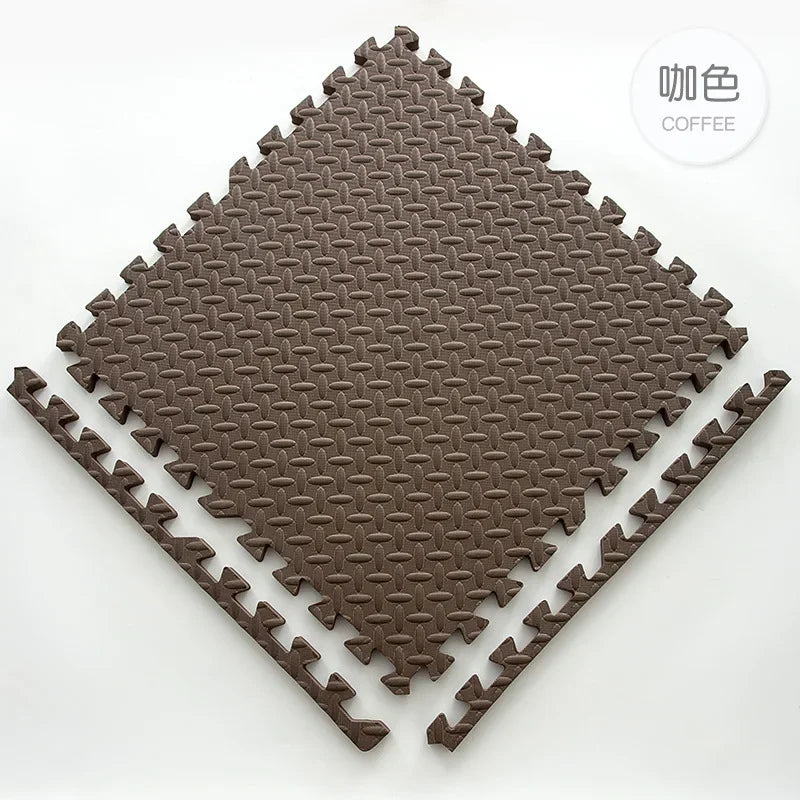 30*30cm Thicken Sports Gym Mat Protection EVA Leaf Grain Floor Mats Yoga Fitness Non-Slip Splicing Rugs Shock Room