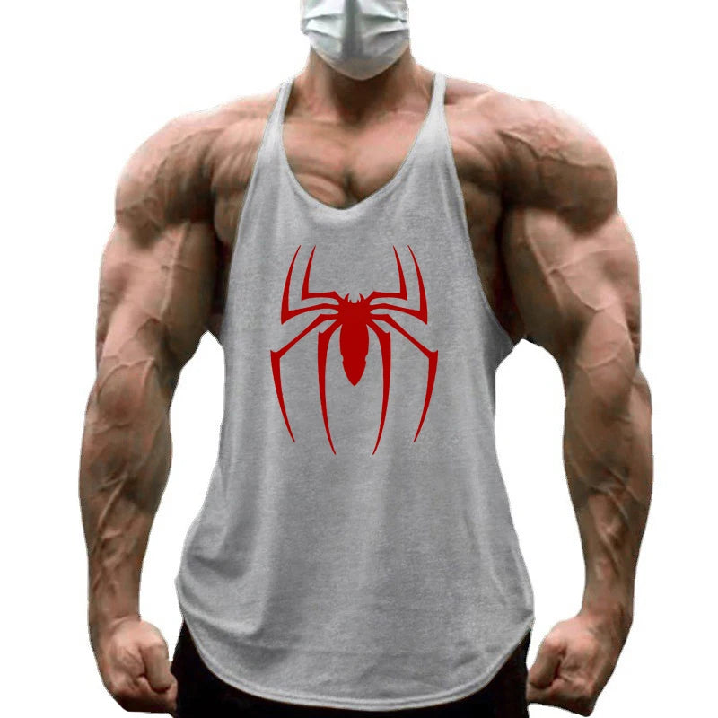 Red Spider Printed Sleeveless Y-back Tank