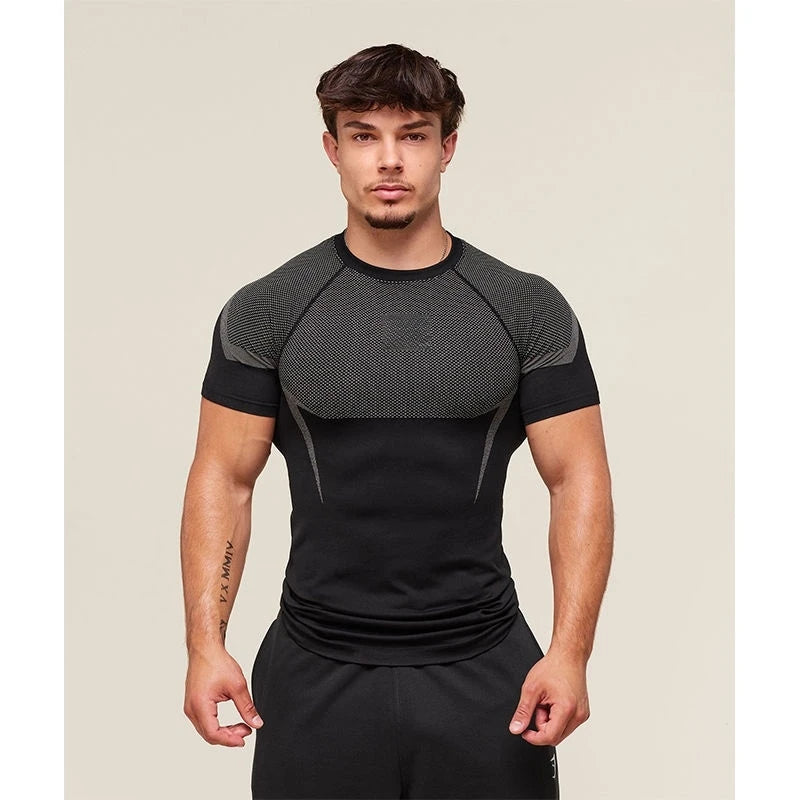 Men's High Elastic Quick Dry Sports Shark T-Shirt