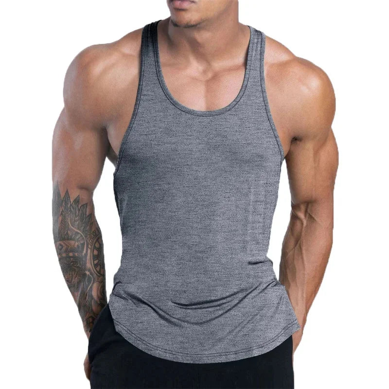 NEW Men's Fitness Tank Top Summer Training Undershirt men Basketball quick-dry Breathable loose Tank Top men casual Sports Vest