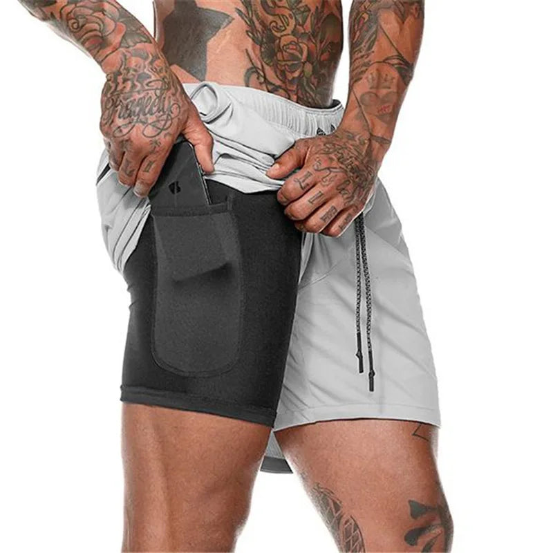 Double-deck Running Shorts 2 In 1 Beach Bottoms