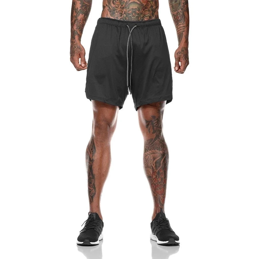 Double-deck Running Shorts 2 In 1 Beach Bottoms