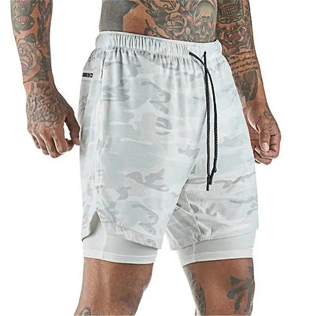 Double-deck Running Shorts 2 In 1 Beach Bottoms