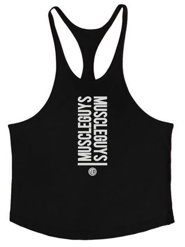 Summer Men Gym Workout Printed Tank