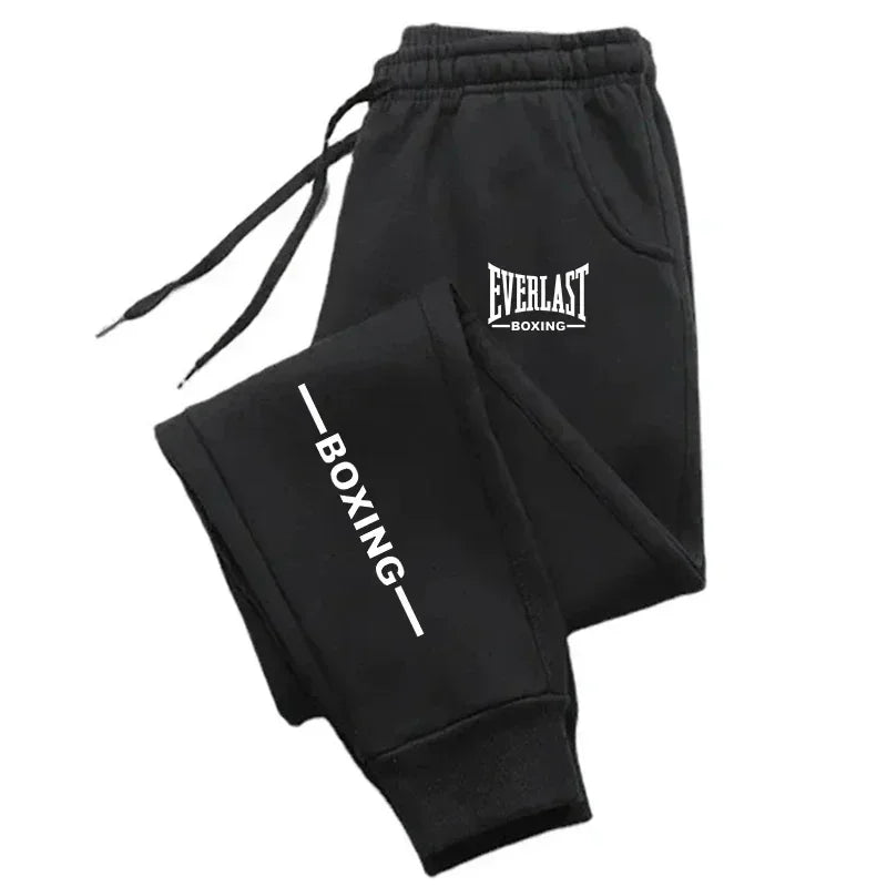 2025 Autumn Winter EVERLAST Printed Running Pants Men Women Outdoor Sports Fitness Pants Jogging Fleece Casual Sports Pants