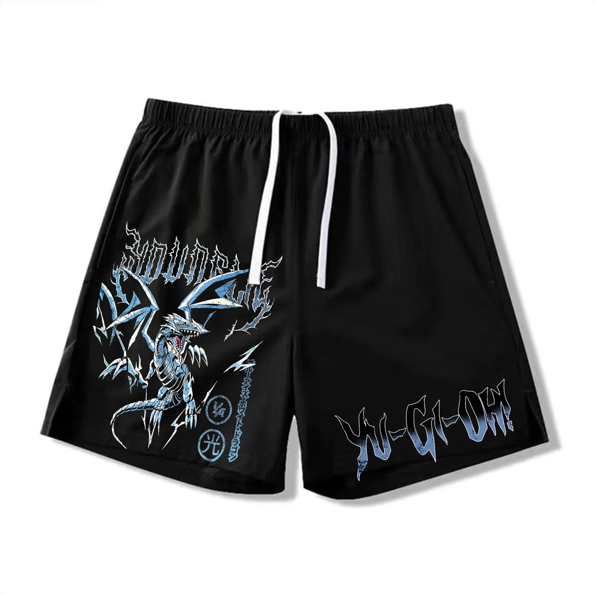 Men 2 in 1 Shorts Black Outer Layer YuGiOh Monster Graphic