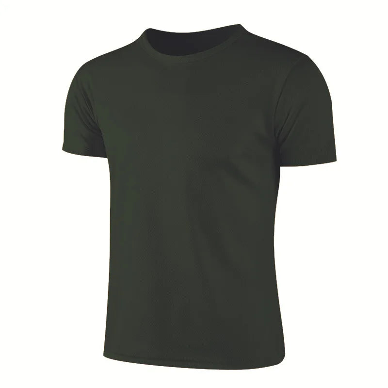 Men's Solid Color Waffle Sports Short Sleeve
