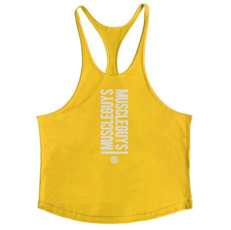 Summer Men Gym Workout Printed Tank