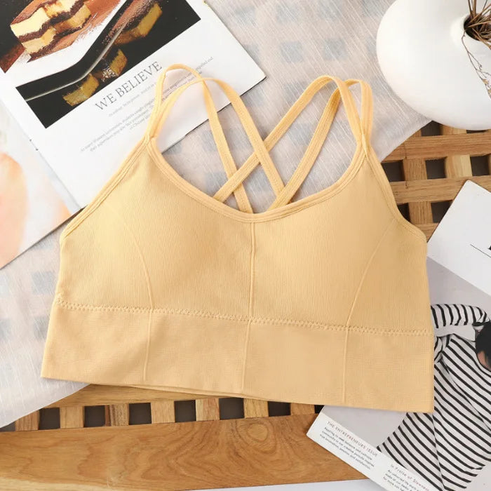 Sexy Women Tops Back Cross Strap