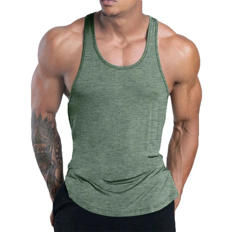 NEW Men's Fitness Tank Top Summer Training Undershirt men Basketball quick-dry Breathable loose Tank Top men casual Sports Vest