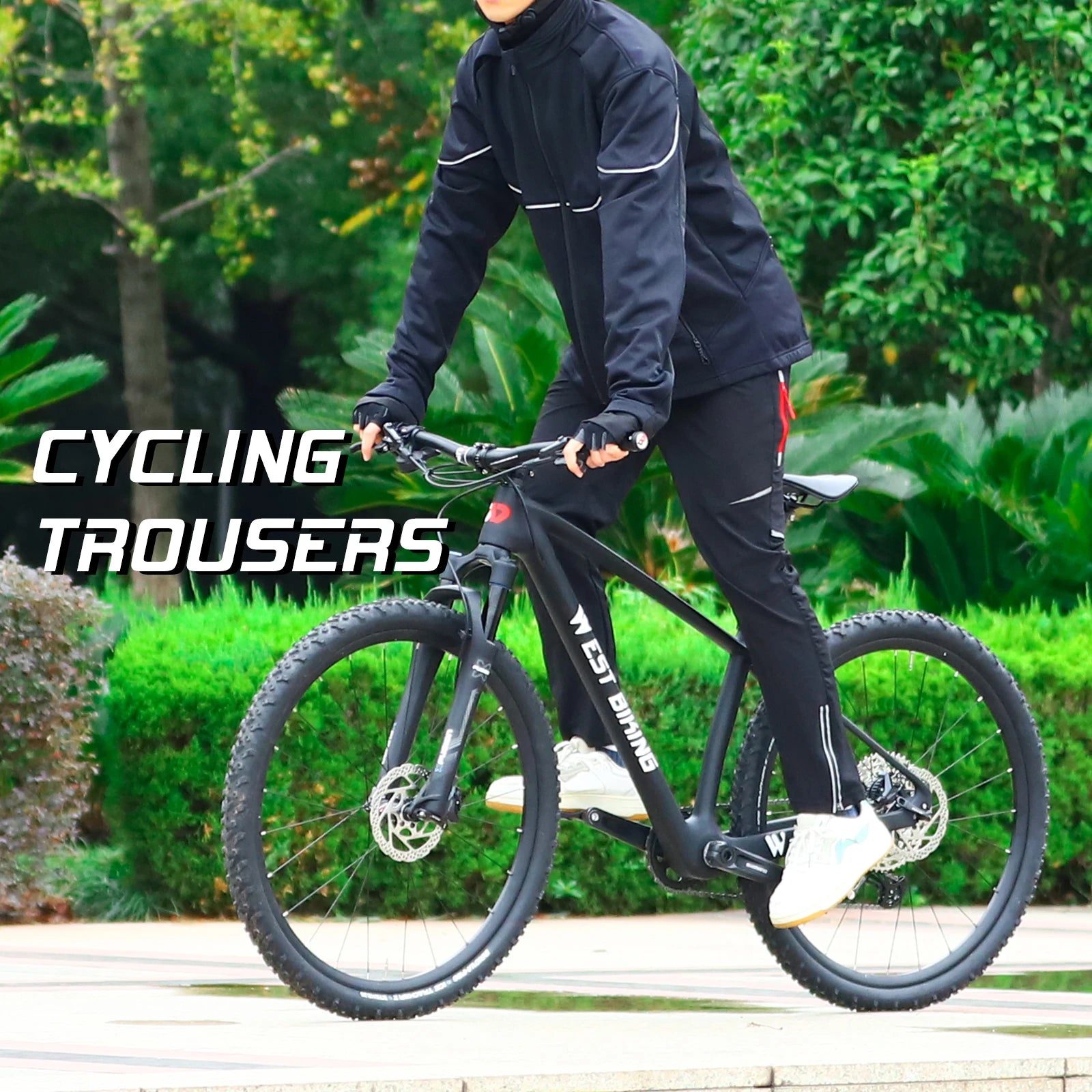 WEST BIKING Cycling Pants Windproof Bicycle Pants Quick Drying Riding Bike Pants Fishing Fitness Trousers Sport Equipment