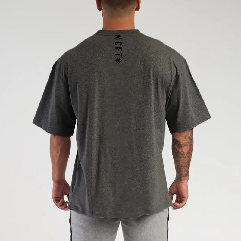 Summer New Men's Cotton Loose Fitness V-neck
