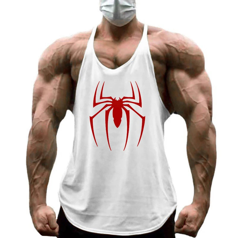 Red Spider Printed Sleeveless Y-back Tank