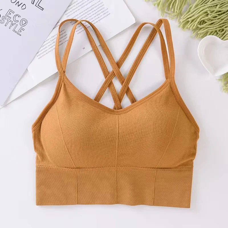 Sexy Women Tops Back Cross Strap