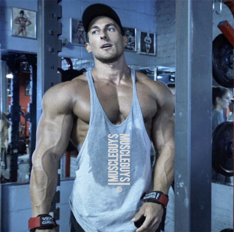 Summer Men Gym Workout Printed Tank