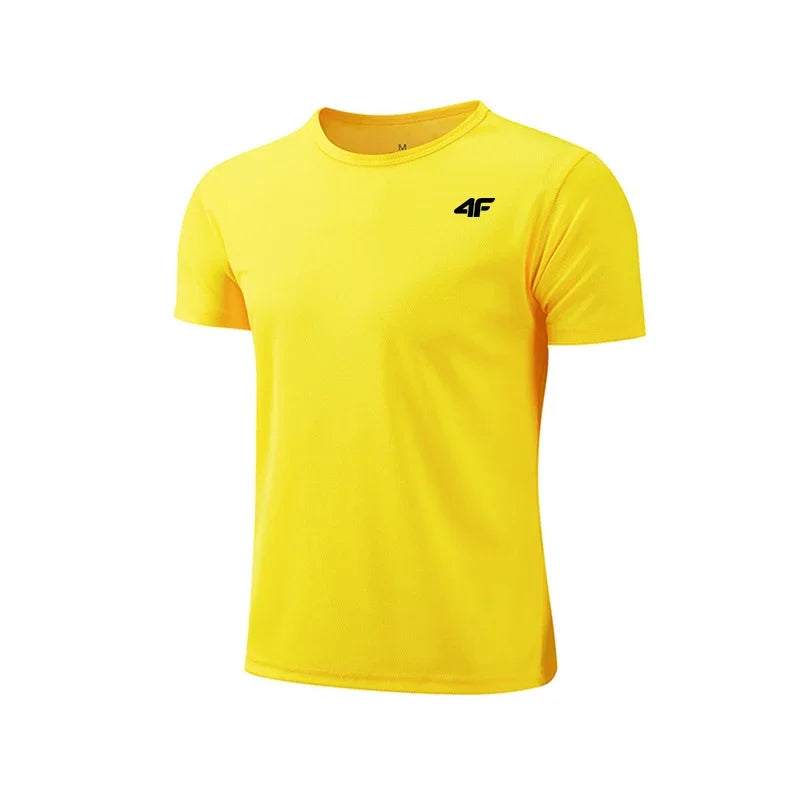 Men's Summer Exercise Trainning T-shirt High Quality Breathable Quick Dry Short Sleeved Top Marathon Gym Fitness Basketball Tees