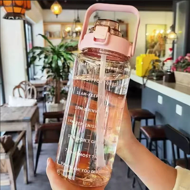 2 Liters Straw Plastic Water Bottle