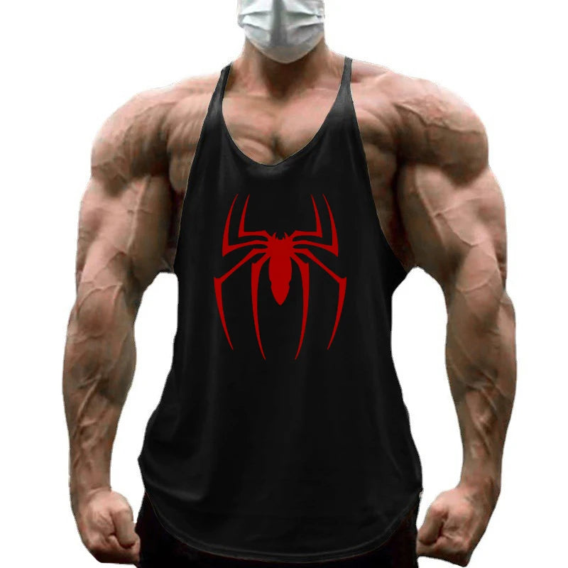 Red Spider Printed Sleeveless Y-back Tank