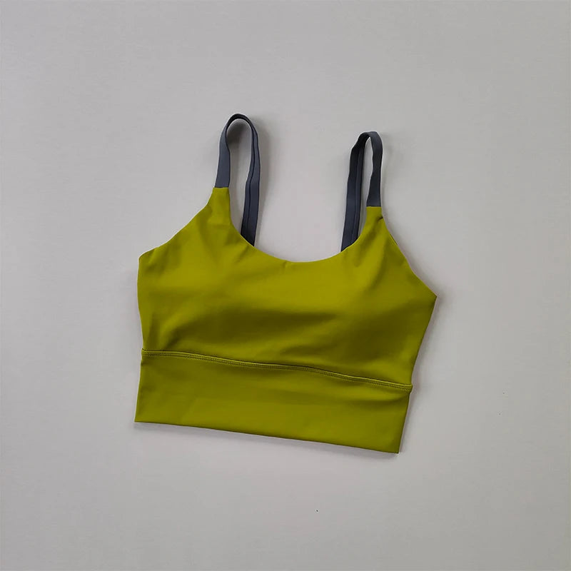 One piece bra, high-strength shockproof running bra, suspenders, backless Fitness Yoga bra