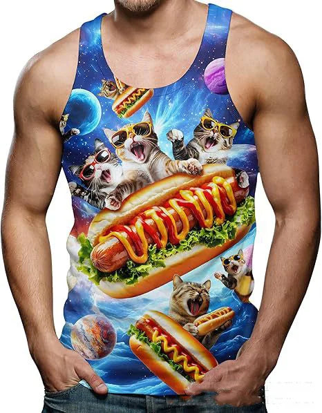 Funny Shark Cat 3D Print Tank