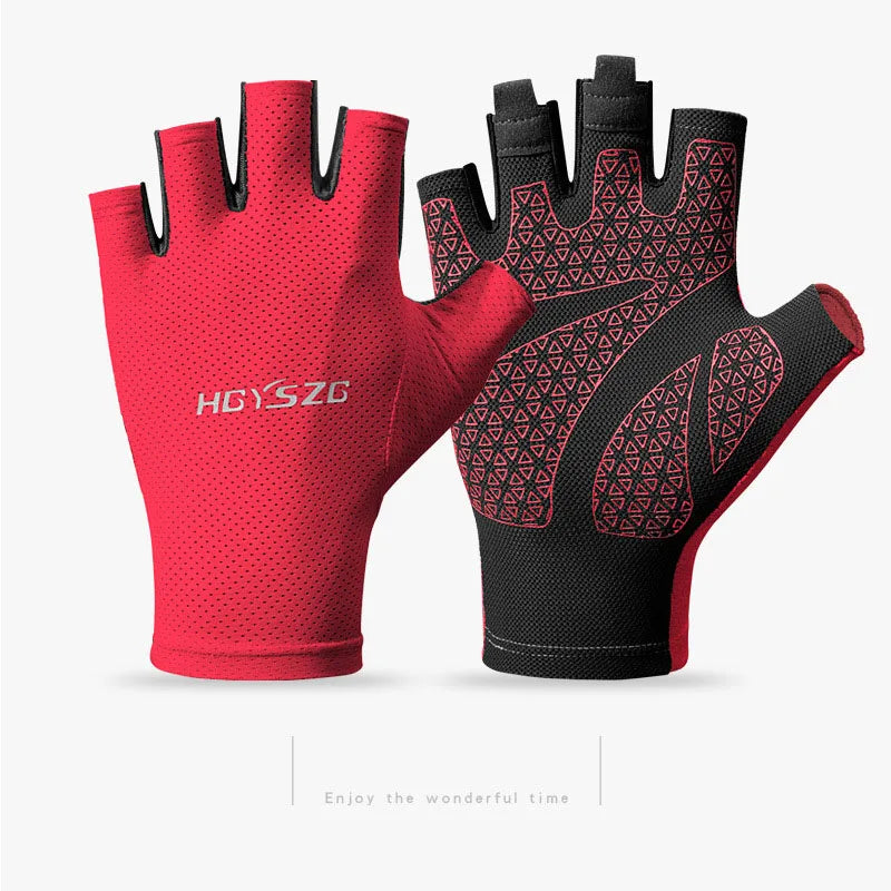 Professional Gym Fitness Breathable Anti-Slip Women Men Half Finger Summer Fishing Cycling Fingerless Gloves Female Bicycle Bike