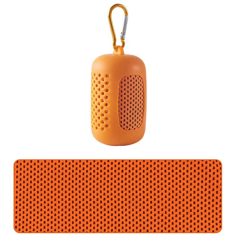 Portable Circular Silicone Wrapped Cooling Towel