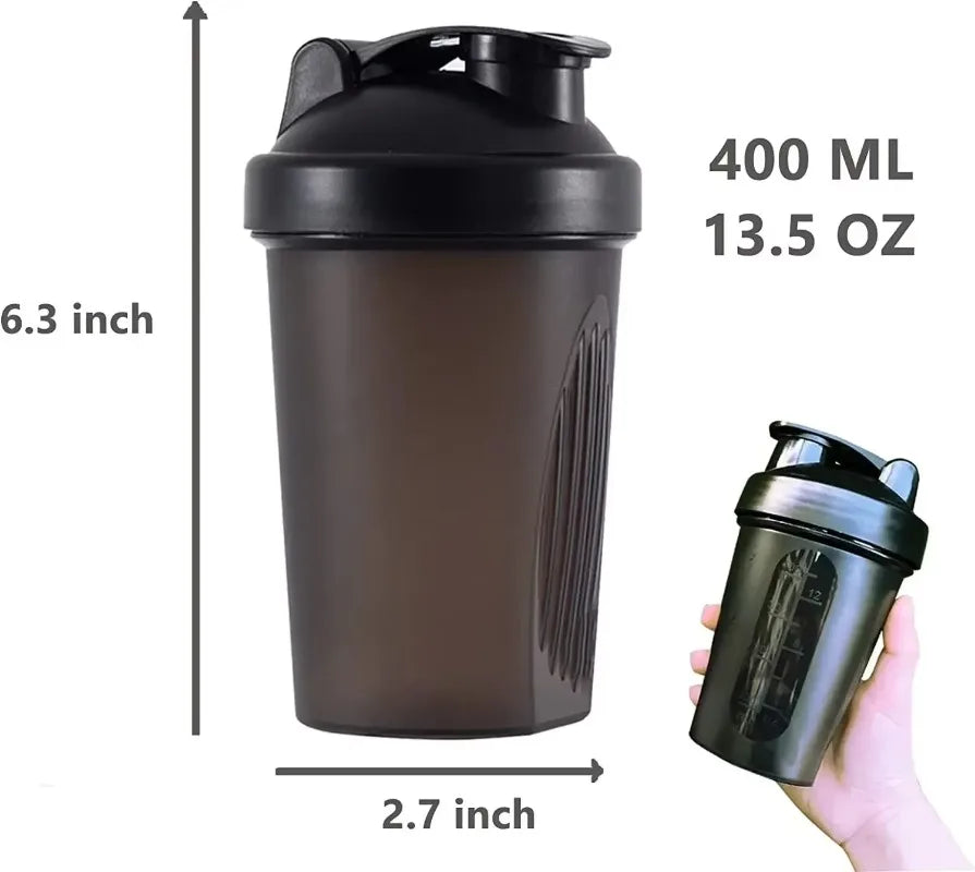 Sports Shaker Bottles Water Cups Whey Protein Powder Mixer Bottle Leak Proof Fitness Gym Shaker Outdoor Portable Drink Cup 400ML