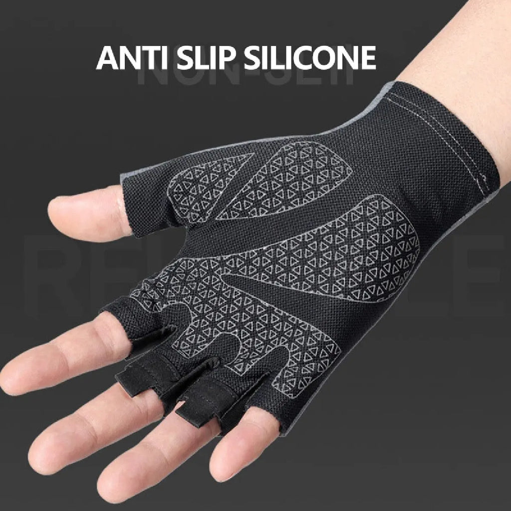 Professional Gym Fitness Breathable Anti-Slip Women Men Half Finger Summer Fishing Cycling Fingerless Gloves Female Bicycle Bike