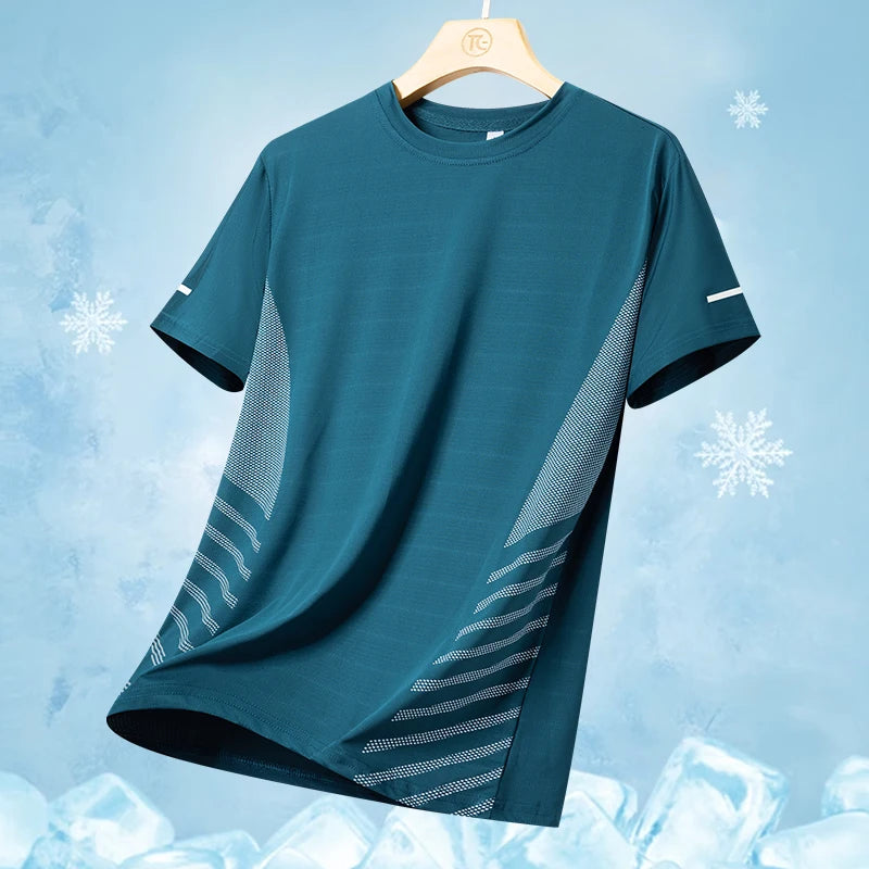 Running T-shirt Men Summer Ice Silk