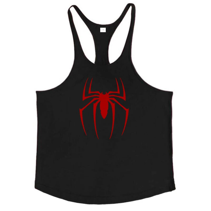 Red Spider Printed Sleeveless Y-back Tank