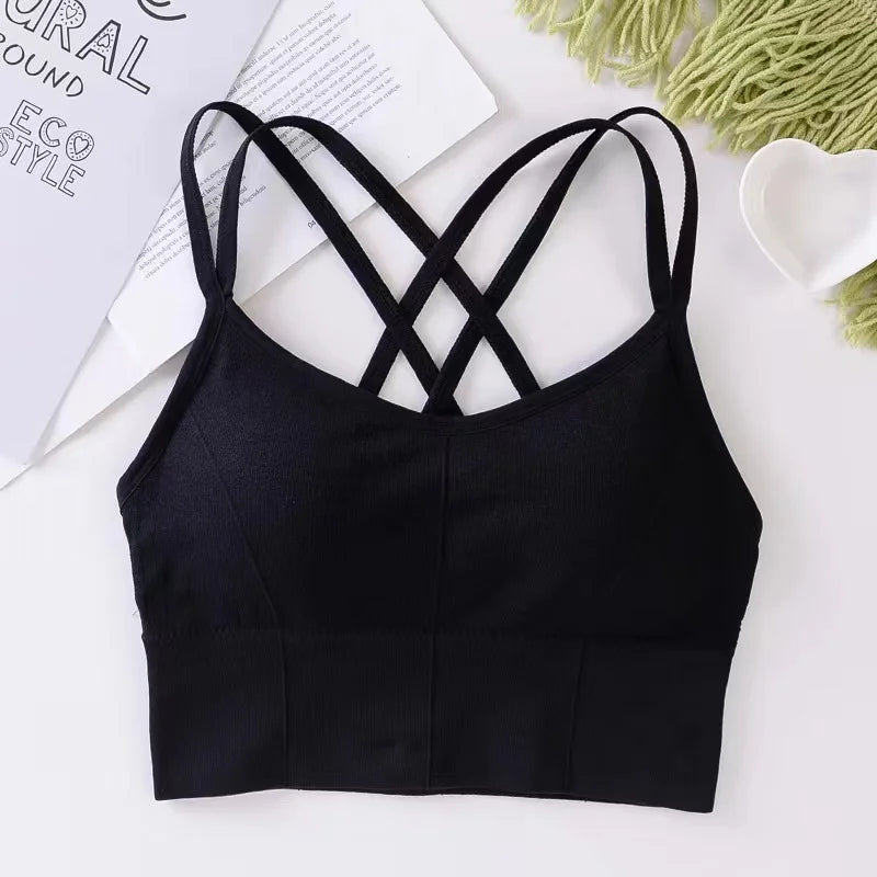 Sexy Women Tops Back Cross Strap