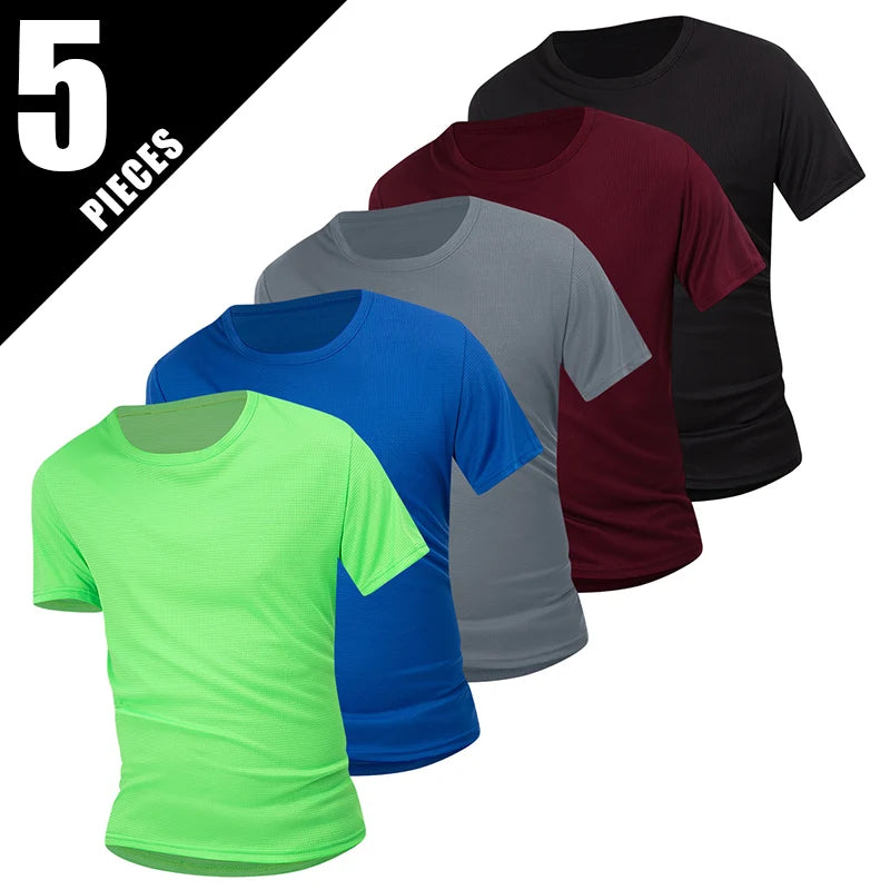 Men's Solid Color Waffle Sports Short Sleeve