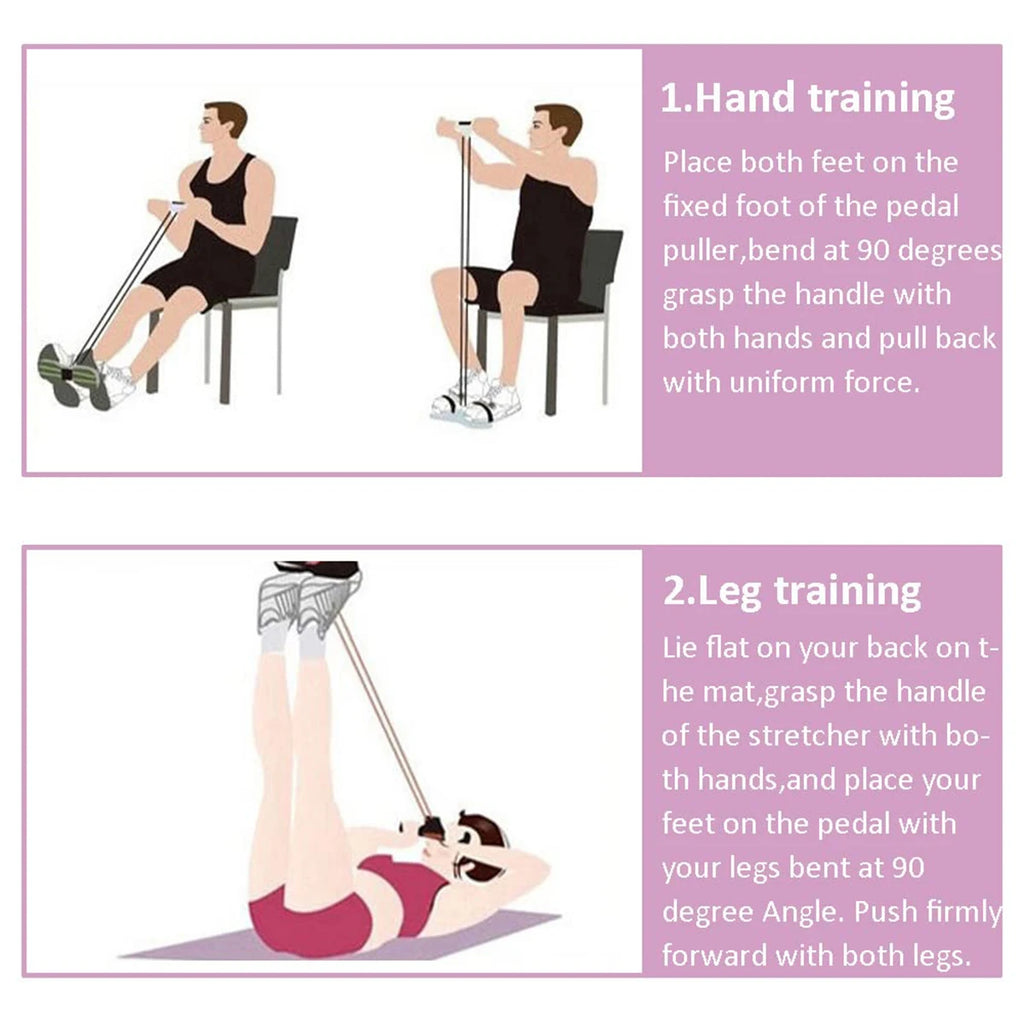 Four-Tube Tensioner Multi-Functional Household Fitness Yoga Abdominal Strengthening Elastic Band Tension Rope Sit-Up Assistive