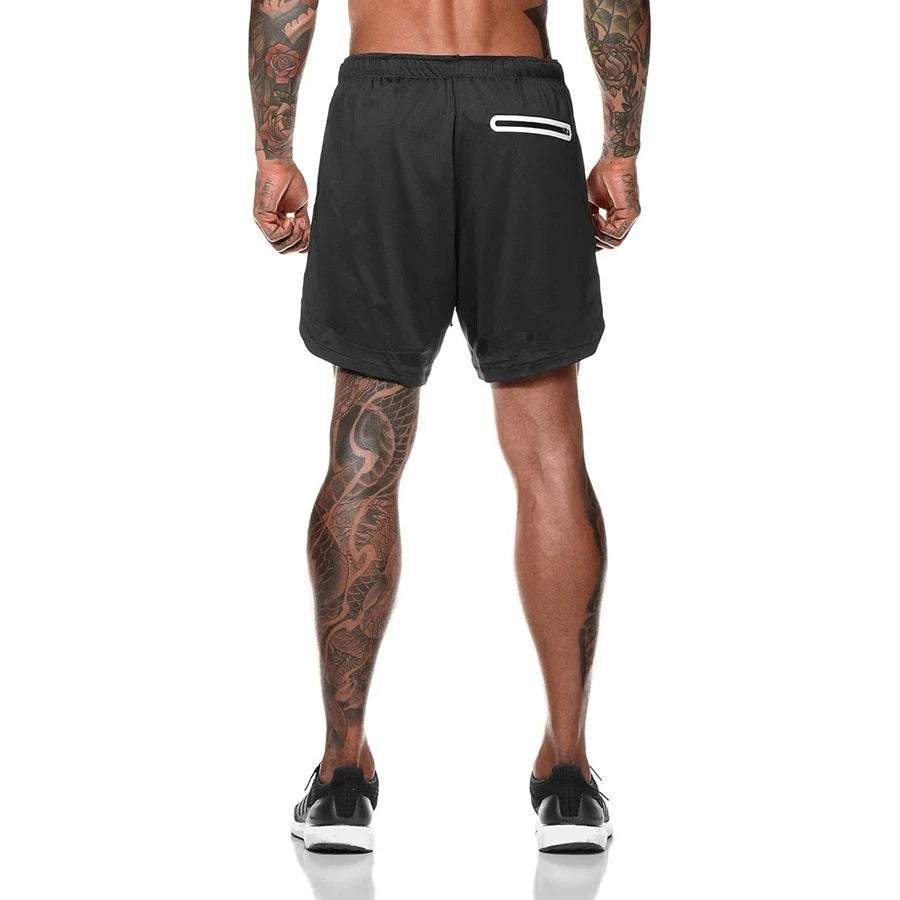 Double-deck Running Shorts 2 In 1 Beach Bottoms