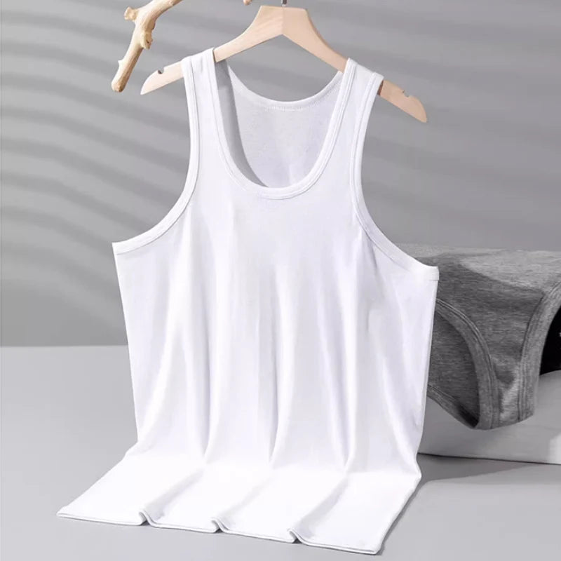 Men's solid color basic cotton muscle shirt