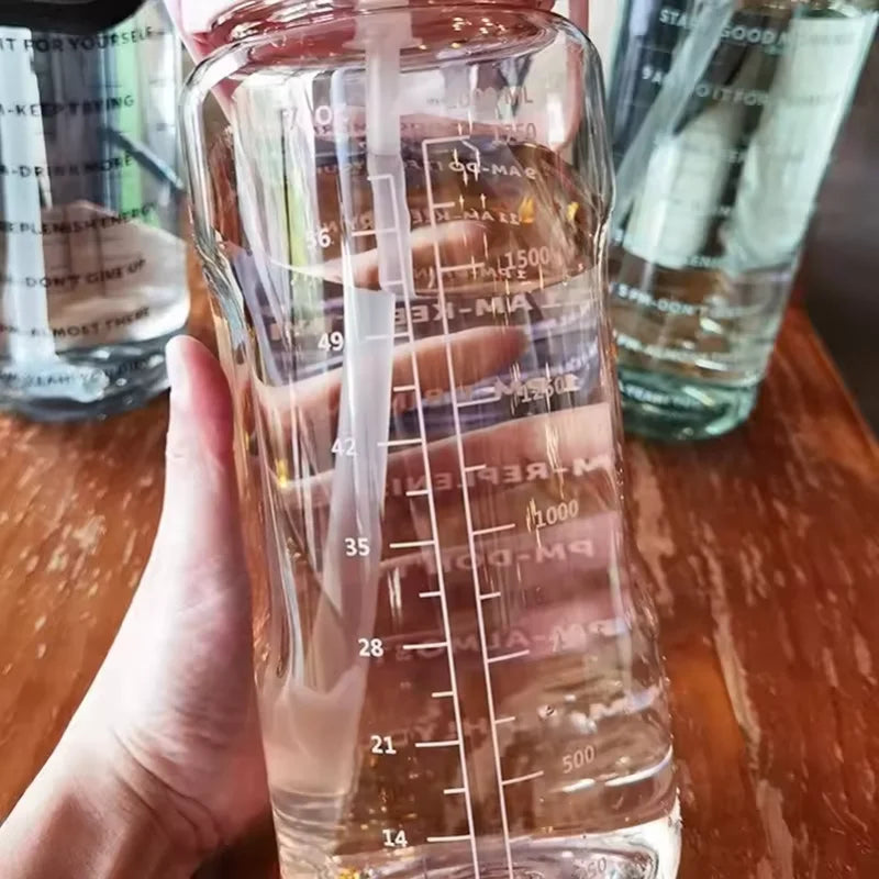 2 Liters Straw Plastic Water Bottle