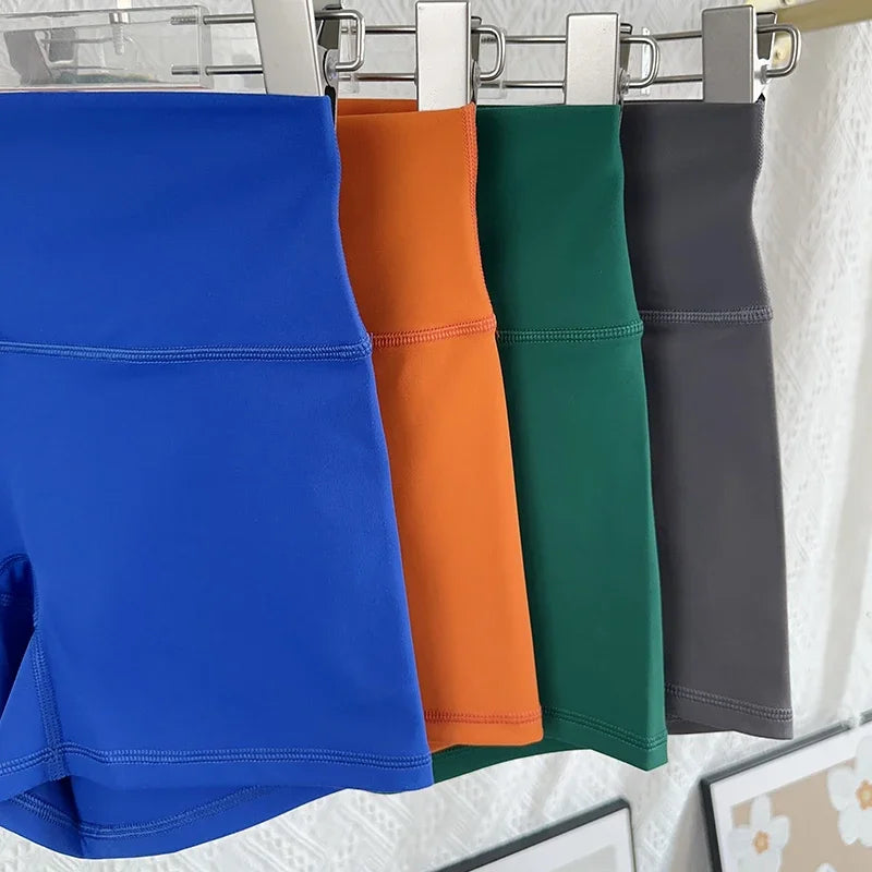 Women Sports Biker Shorts Women Naked Feeling High Waist Yoga Shorts Push Up Fitness Leggings Tummy Control Yoga Slim Shorts